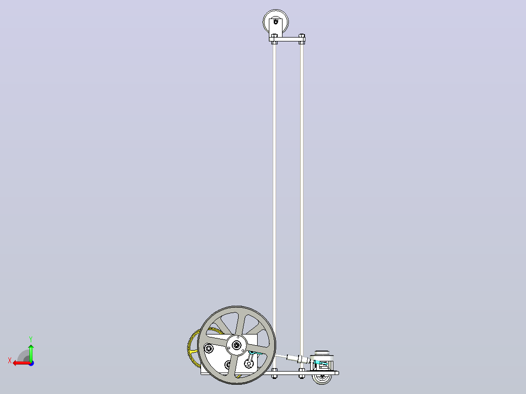 一款无碳小车3D模型后视图