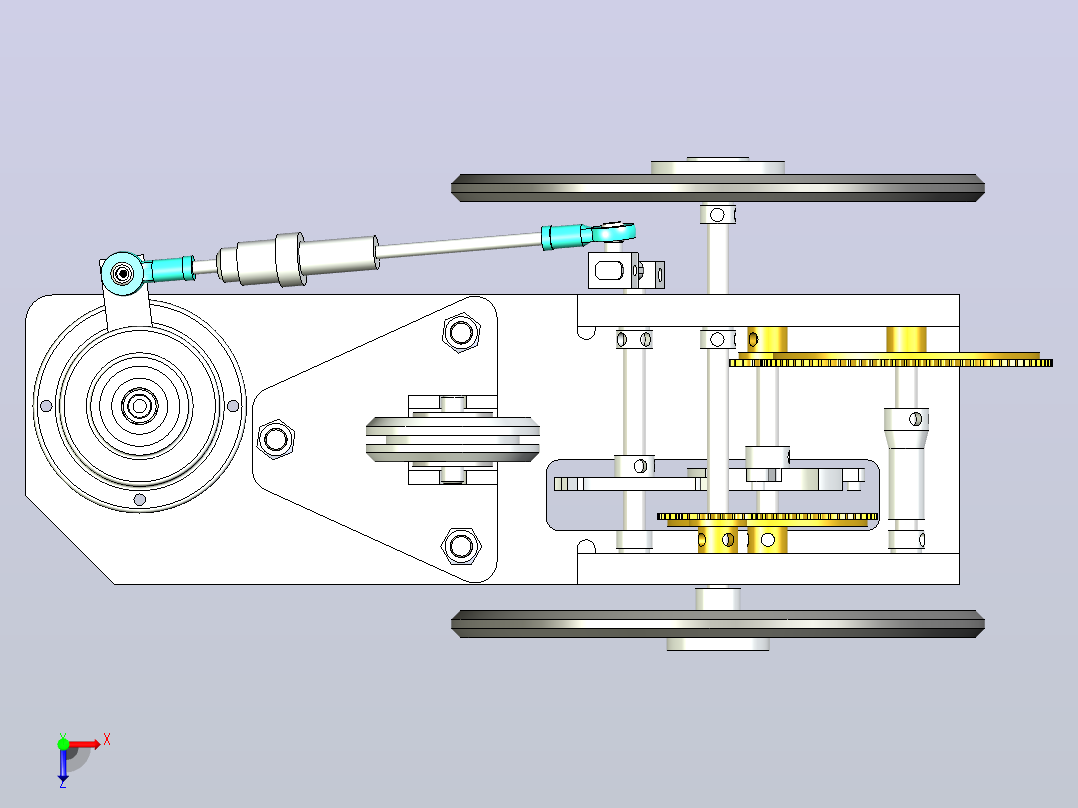 一款无碳小车3D模型俯视图
