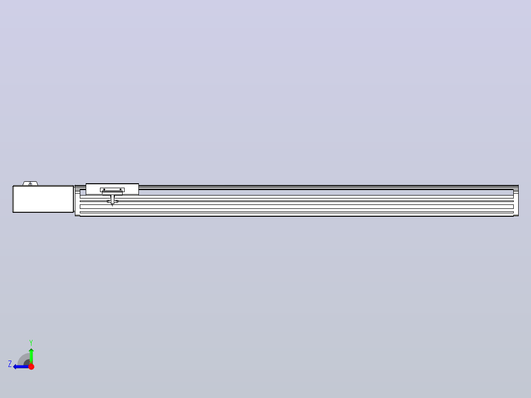 皮带直线轴半封闭可选导轨TPA-HNB-140D-120-L850-MR-C-P40-N3右视图