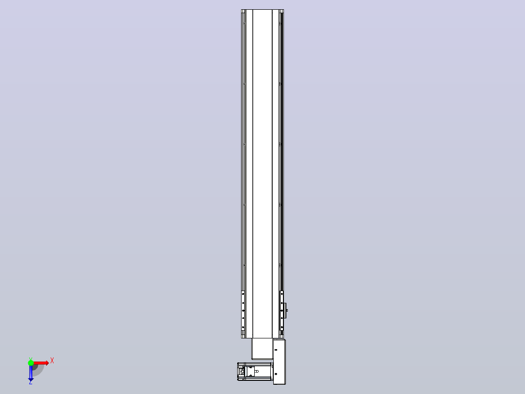 皮带直线轴半封闭可选导轨TPA-HNB-140D-120-L850-MR-C-P40-N3俯视图