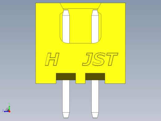 连接器黄色JST XH 2针2.54 mm右视缩略图