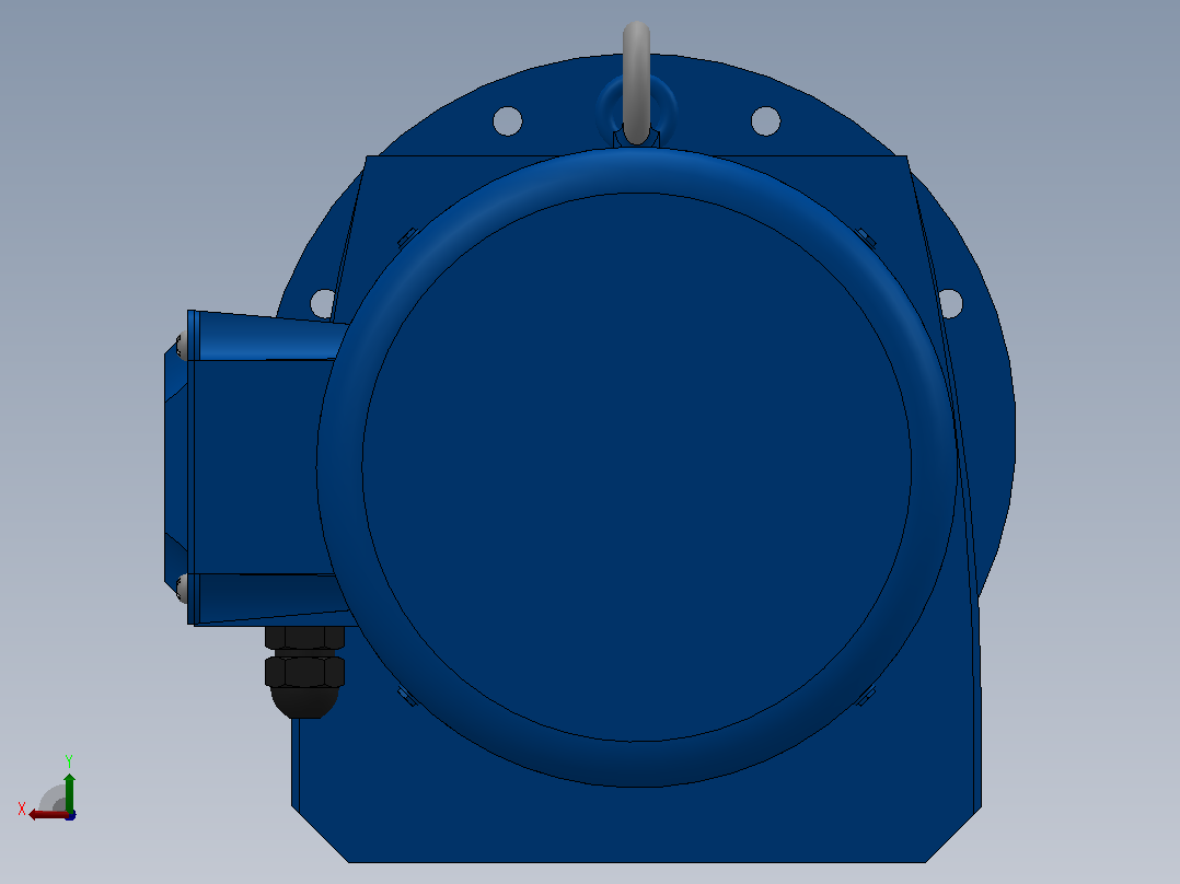 RF107法兰轴伸式安装斜齿轮减速机RF107-Y22-4P-180L-M1-0°-Φ350后视图