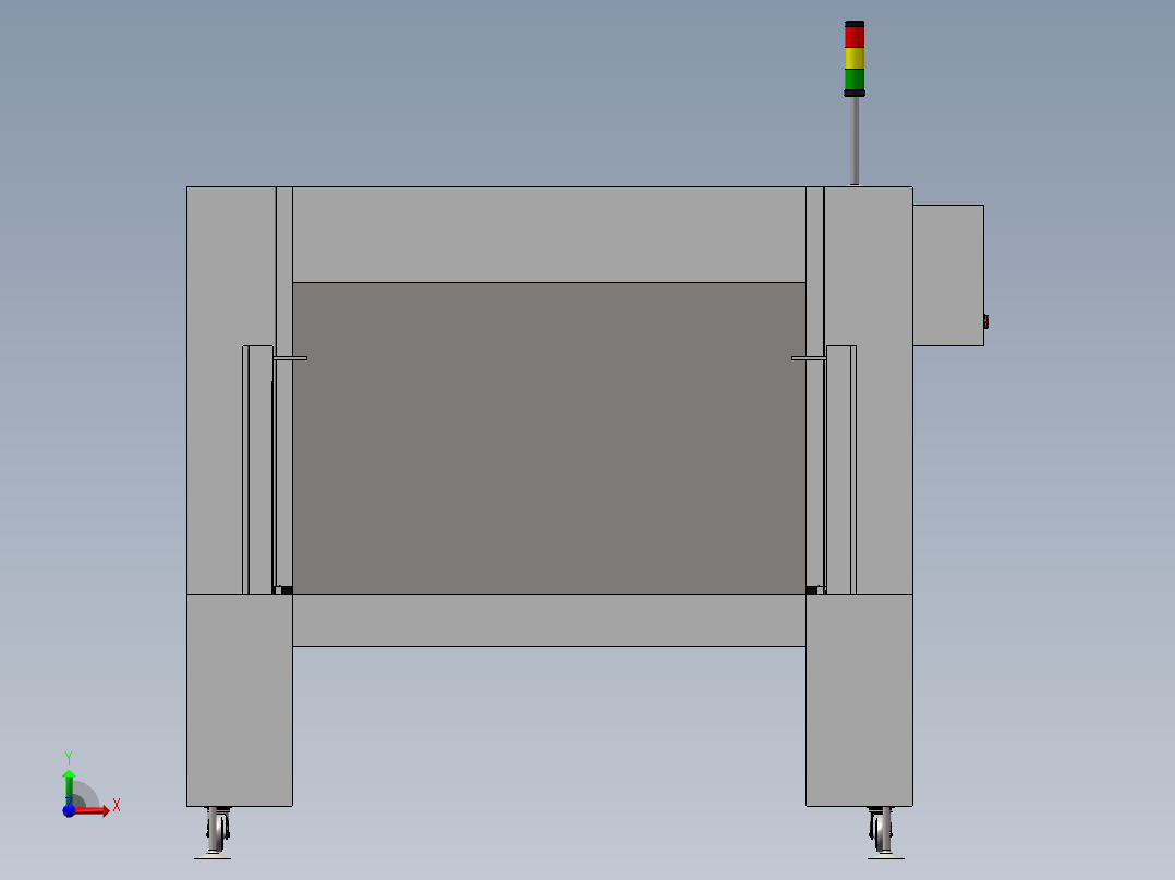 隧道式焗炉输送段3D模型前视图