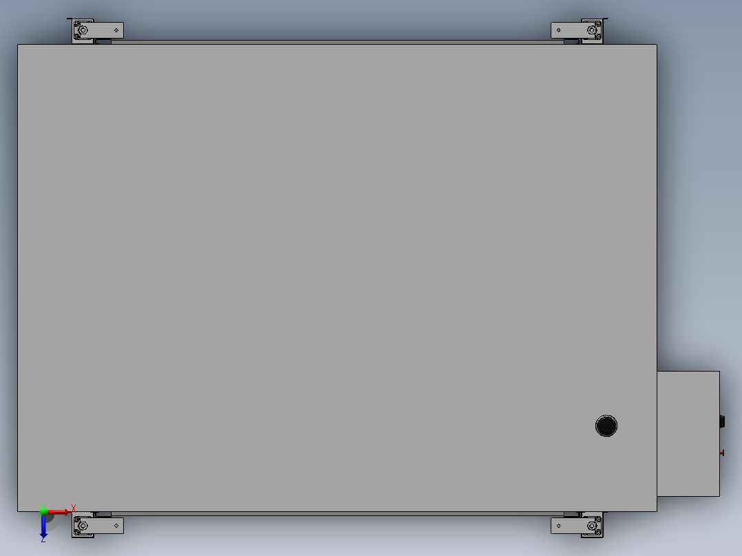 隧道式焗炉输送段3D模型俯视图
