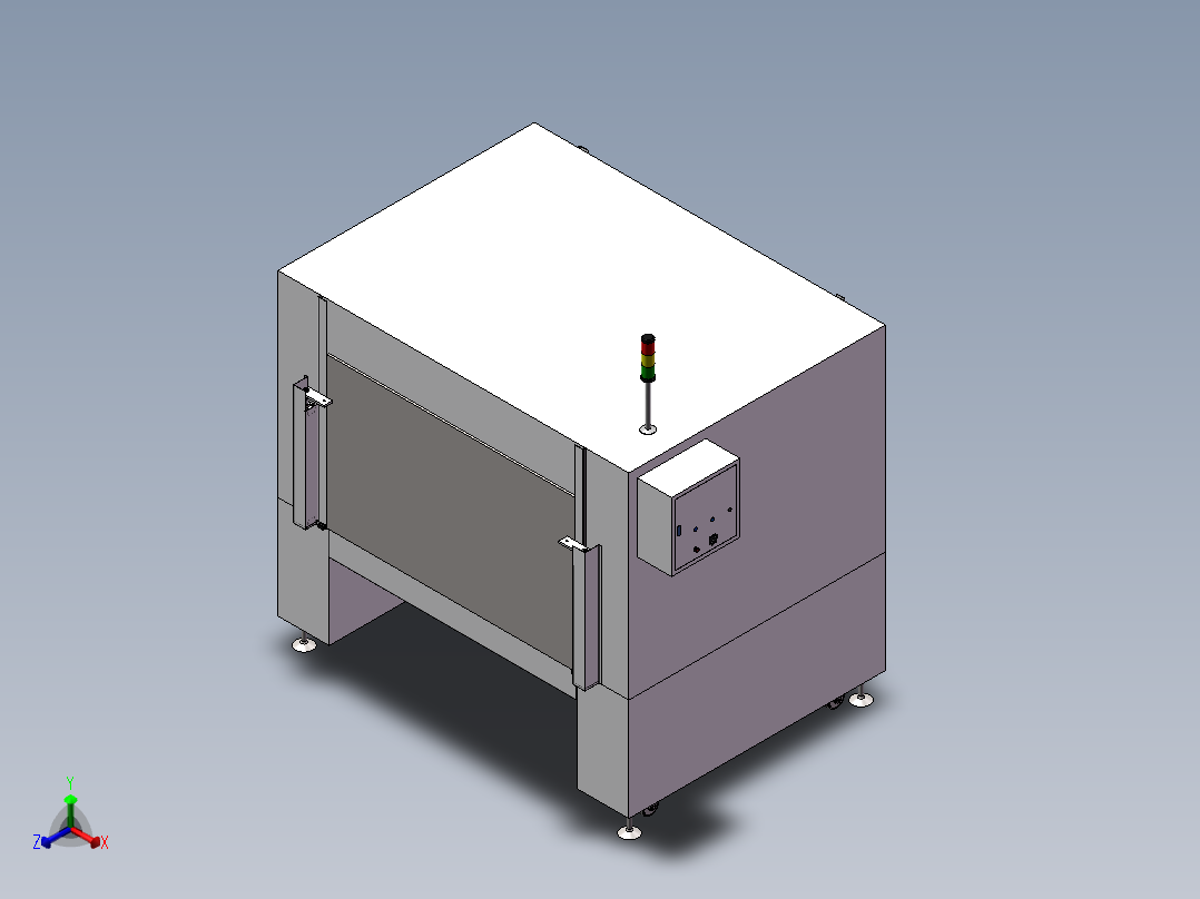 隧道式焗炉输送段3D模型正等轴测图