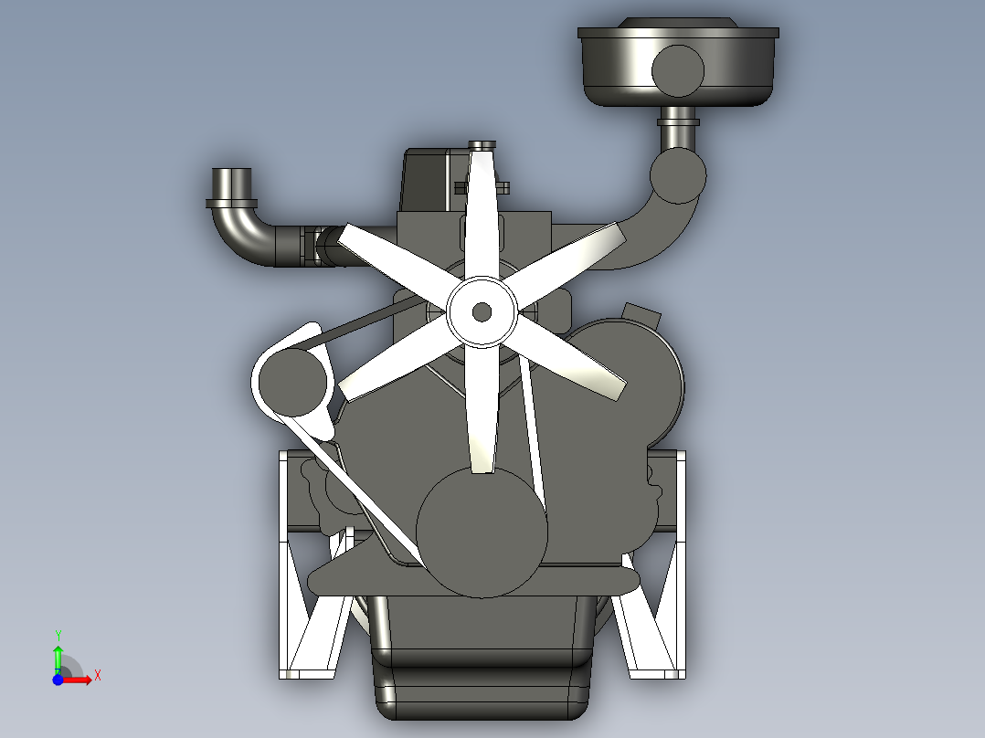 4105吨拖拉机柴油机前视图