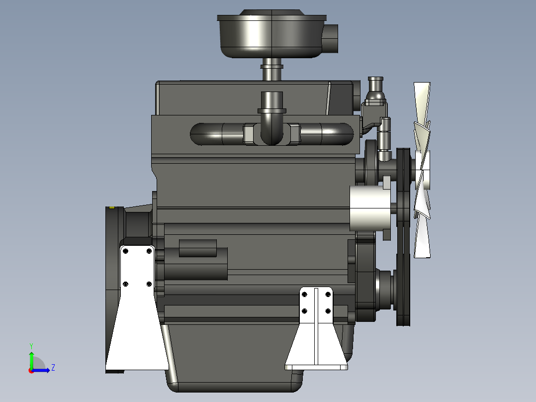4105吨拖拉机柴油机左视图