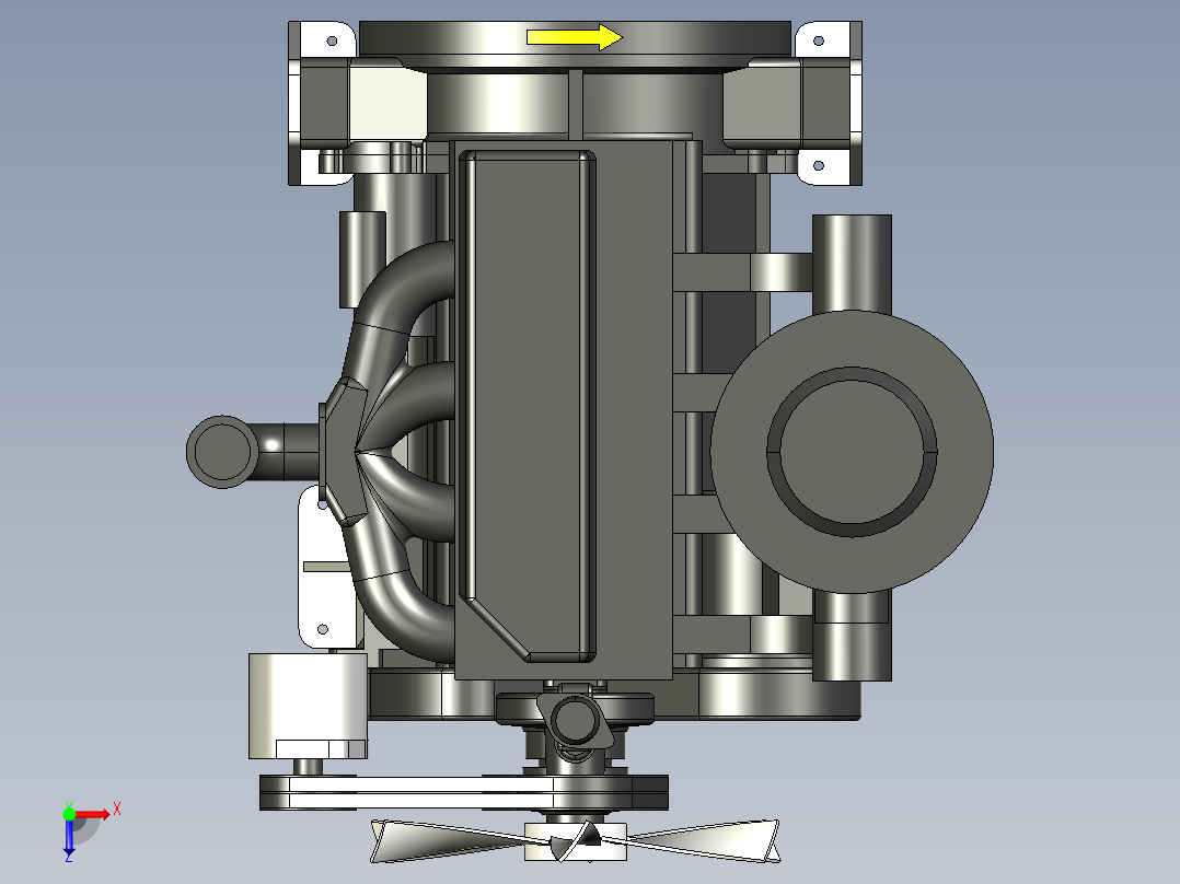 4105吨拖拉机柴油机俯视图