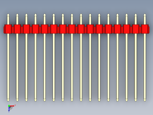 彩色公头100mil（2.54mm）系列-DS1021_red_1x16p_100mil_Type19_rev1.0俯视缩略图
