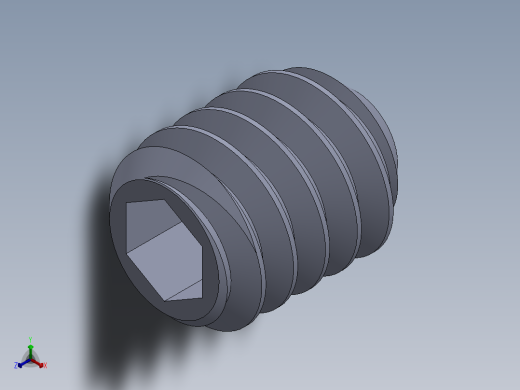 UNC 平头紧定螺钉-UNC SET SCREW 3-48 x 0.125.SLDPRT正等轴测缩略图