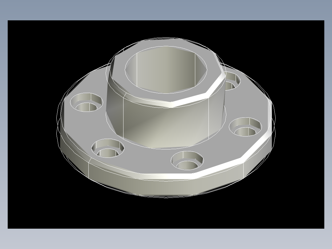CAD格式机械制图二维100例练习-58 法兰盘模型