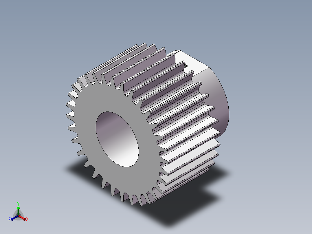 马达齿轮正等轴测图