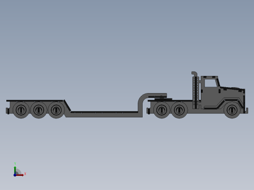 激光切割半挂货车二CAD-SolidWorks-step格式前视缩略图