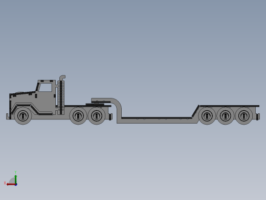 激光切割半挂货车二CAD-SolidWorks-step格式后视缩略图