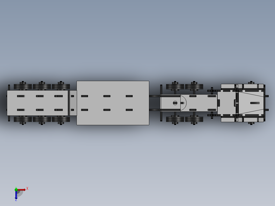 激光切割半挂货车二CAD-SolidWorks-step格式俯视图