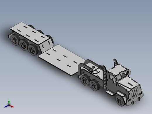 激光切割半挂货车二CAD-SolidWorks-step格式正等轴测缩略图
