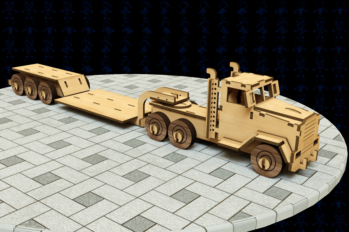 激光切割半挂货车二CAD-SolidWorks-step格式