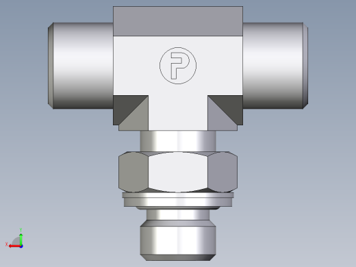 卡套式工业通用硬管接头EO_Adjustable_locknut_branch_tee_TEE08SMOMDCF后视缩略图