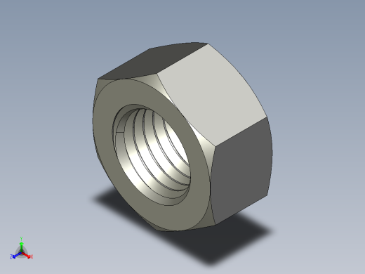 公制六角螺母-Metric Hex Nuts M24 x 3mm Thread正等轴测缩略图