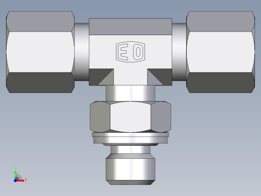 卡套式工业通用硬管接头EO_Adjustable_locknut_branch_tee_TEE06SMCF前视缩略图