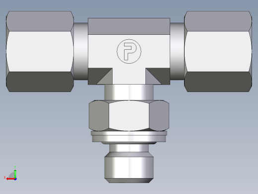 卡套式工业通用硬管接头EO_Adjustable_locknut_branch_tee_TEE06SMCF后视缩略图