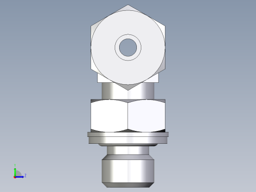 卡套式工业通用硬管接头EO_Adjustable_locknut_branch_tee_TEE06SMCF左视缩略图