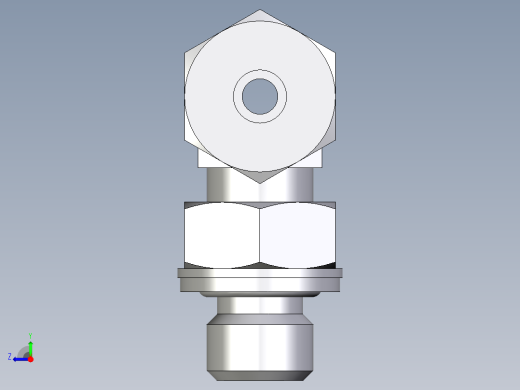 卡套式工业通用硬管接头EO_Adjustable_locknut_branch_tee_TEE06SMCF右视缩略图