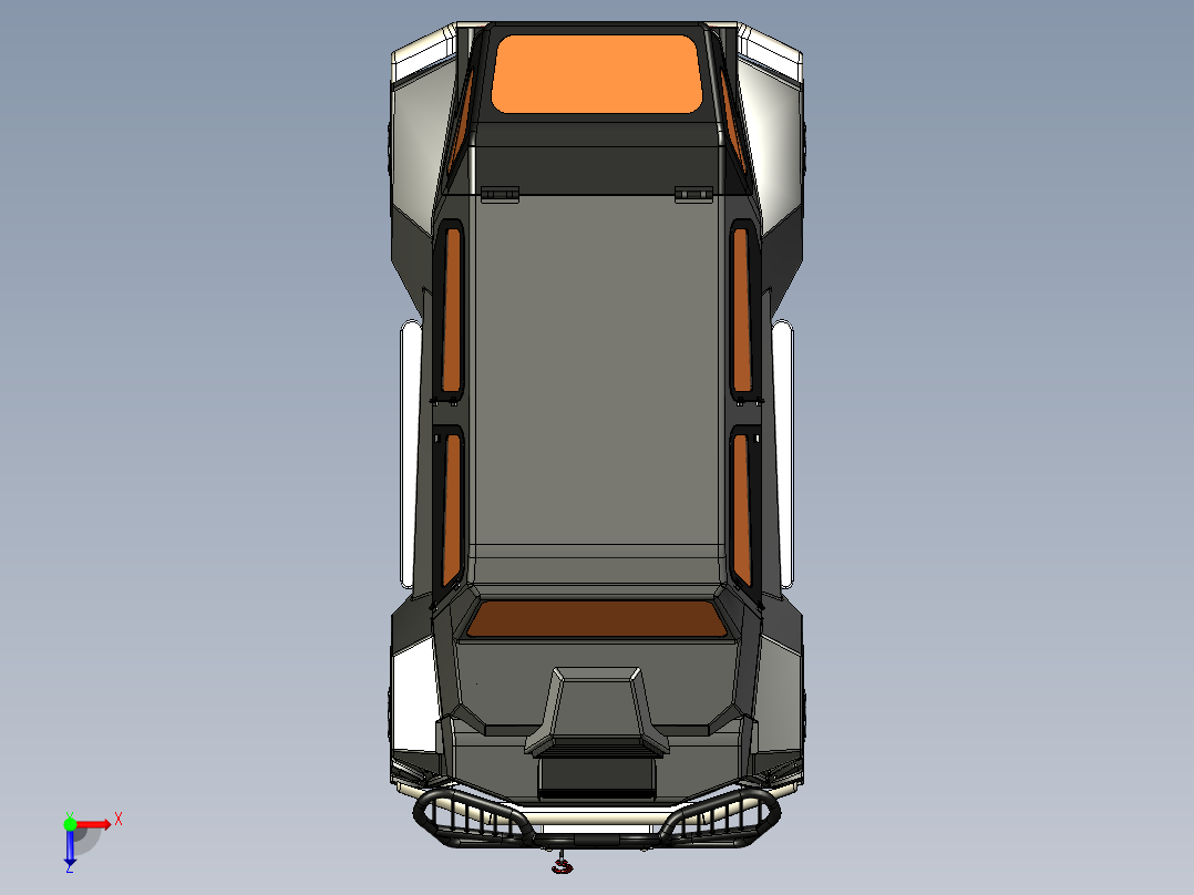 4x4越野车简易模型3D图纸 STEP格式俯视图