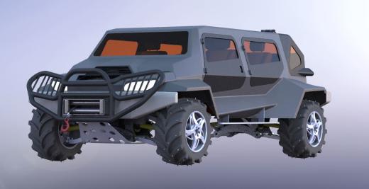 4x4越野车简易模型3D图纸 STEP格式缩略图