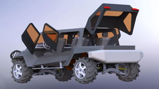 4x4越野车简易模型3D图纸 STEP格式缩略图