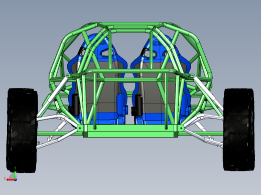 梯形框架的2.3米大动力全地形车后视缩略图
