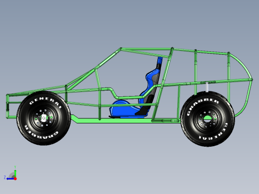 梯形框架的2.3米大动力全地形车右视缩略图