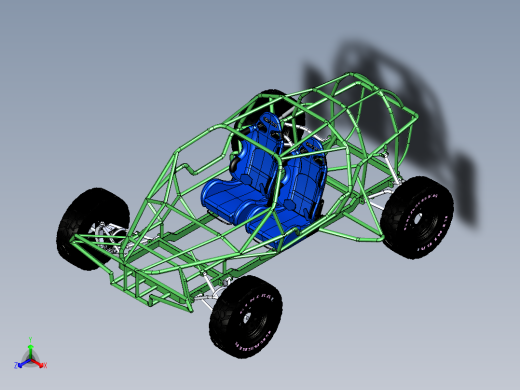 梯形框架的2.3米大动力全地形车正等轴测缩略图