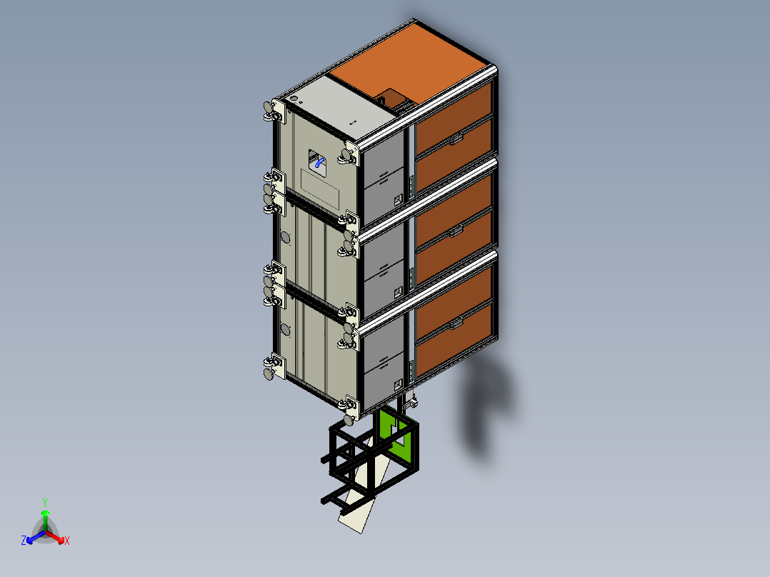 激光打标+视觉贴标+视觉装夹扣生产线x_t正等轴测图