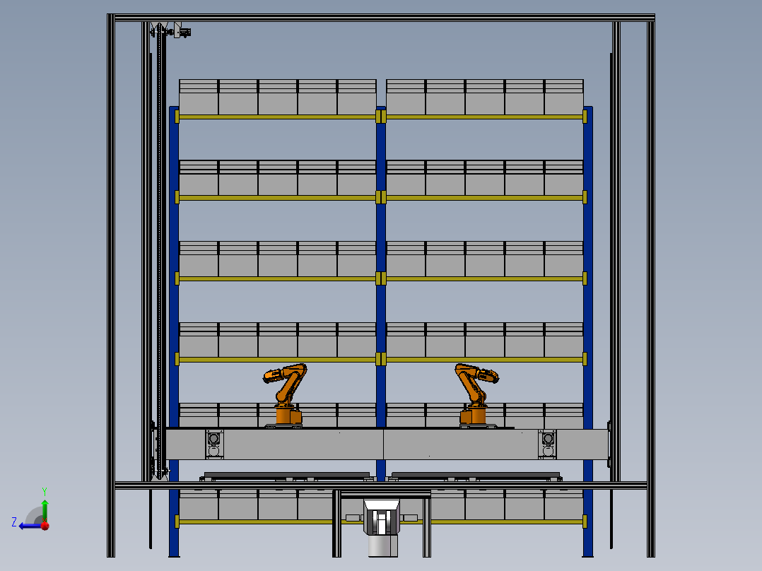 自动发药机三维模型+CAD图纸+设计说明书右视图