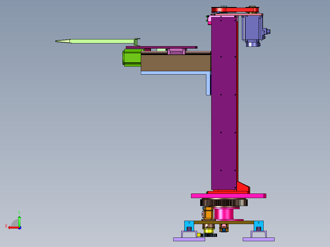 立体仓库的移动式货叉升降机后视图