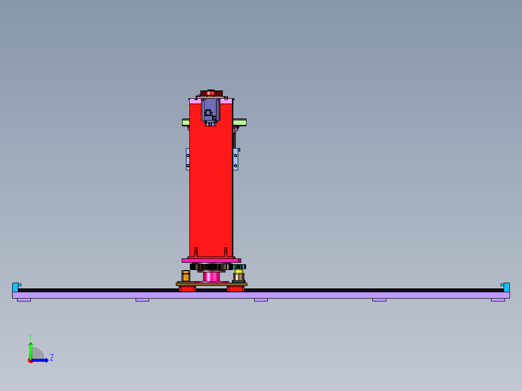 立体仓库的移动式货叉升降机左视图