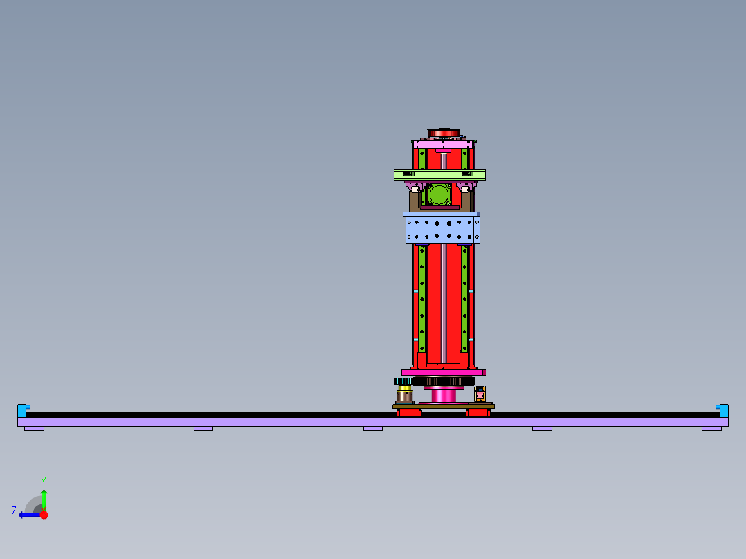 立体仓库的移动式货叉升降机右视图