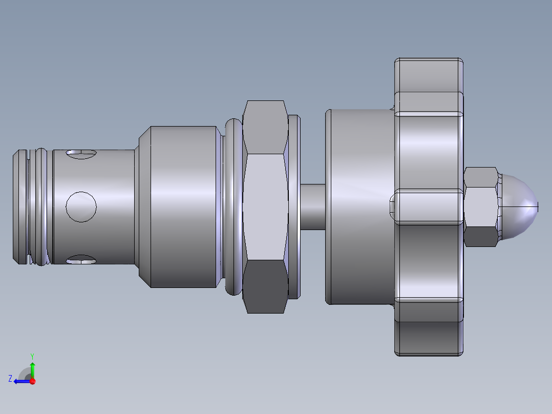 插装式液压流量控制阀右视图