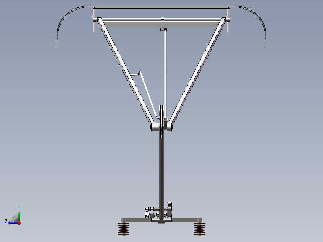 受电弓设计模型  stp x-t  SW格式右视图