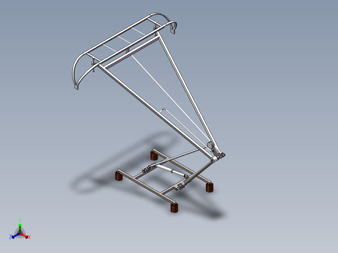 受电弓设计模型  stp x-t  SW格式正等轴测图