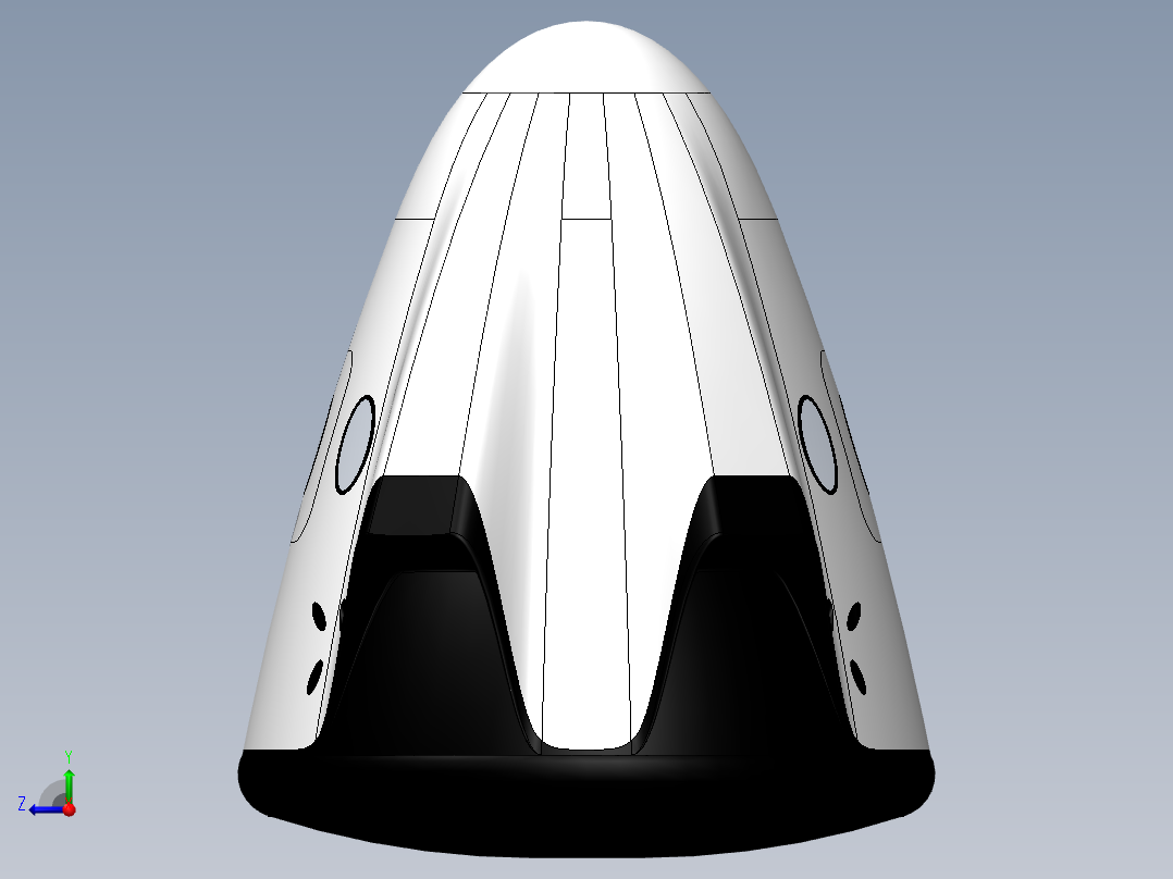 宇宙飞船舱体右视图