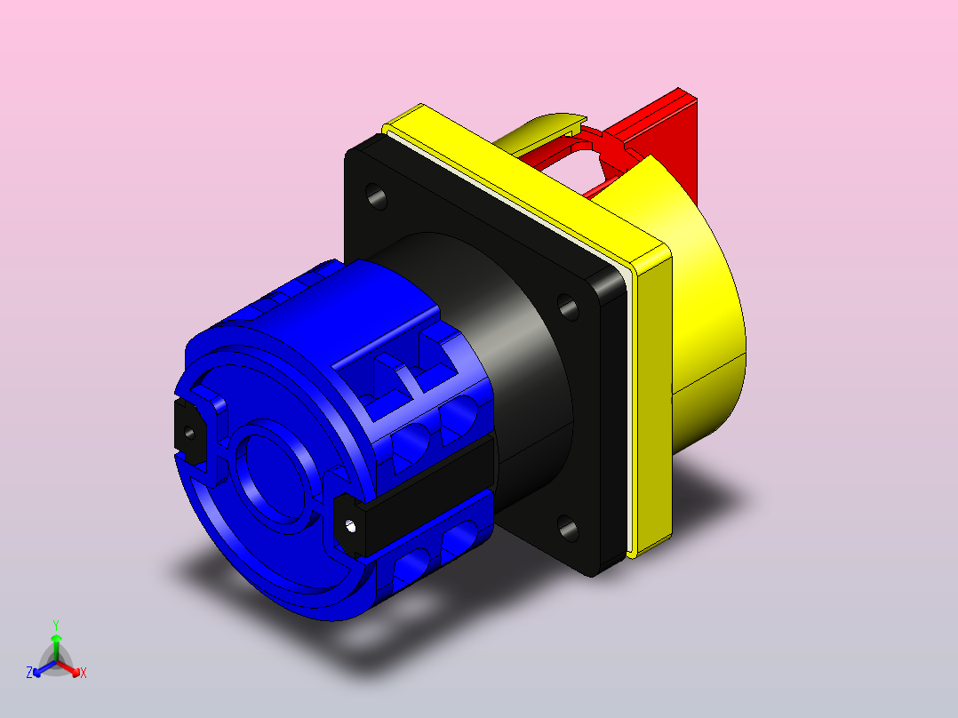 三极选择开关正等轴测图