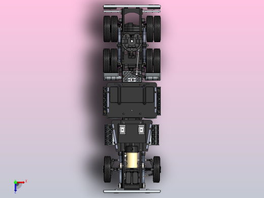 重型汽车底盘（传动系、行驶系、转向系和制动系）俯视缩略图