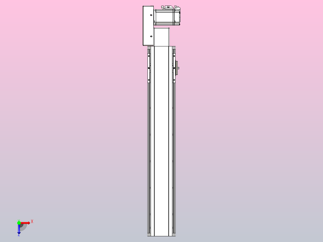 皮带直线轴半封闭可选导轨TPA-HNB-105D-90-L500-MR-Y-P20-N3俯视图