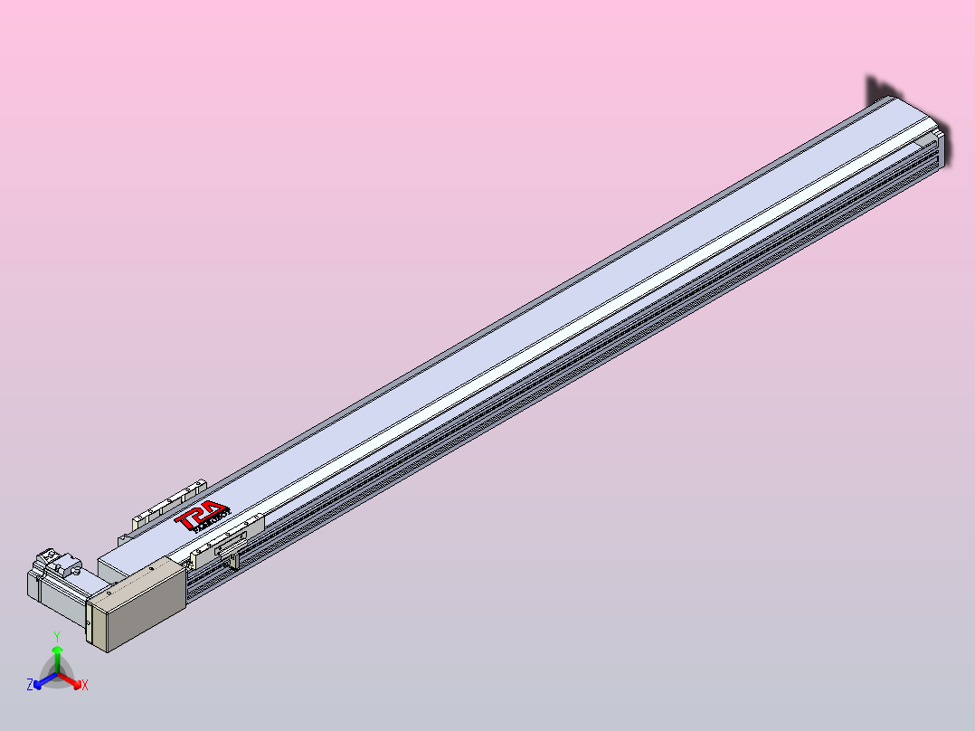 皮带直线轴半封闭可选导轨TPA-HNB-120D-110-L1200-MR-C-P40-N3主视图