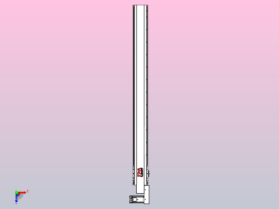 皮带直线轴半封闭可选导轨TPA-HNB-120D-110-L1200-MR-C-P40-N3俯视图