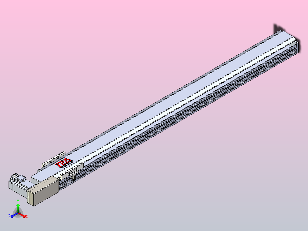 皮带直线轴半封闭可选导轨TPA-HNB-120D-110-L1200-MR-C-P40-N3正等轴测图