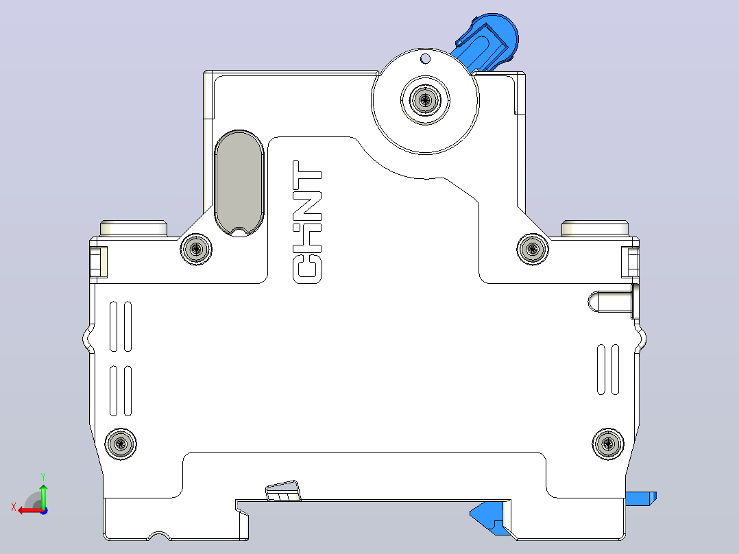 NXB-63T 4P小型断路器三维模型202404后视图