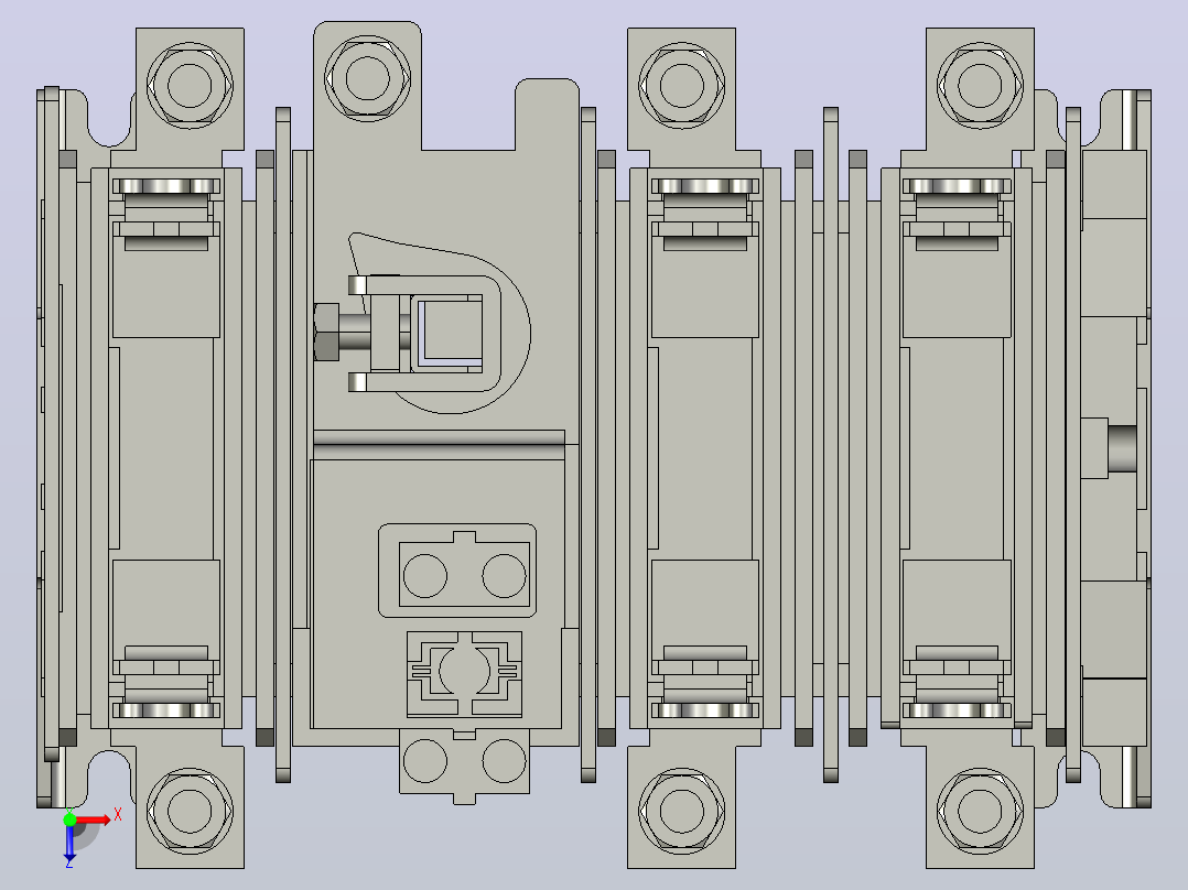 HH15-125_3QSA 3P隔离开关熔断器组三维模型202012俯视图